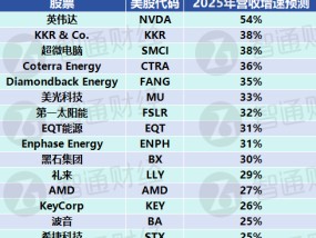 Wolfe给出标普500“选股指南”：15只今年营收至少增长25%的成分股