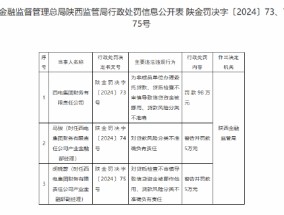 西电集团财务有限责任公司被罚罚98万元：因贷后检查不审慎导致信贷资金被挪用等违法违规行为