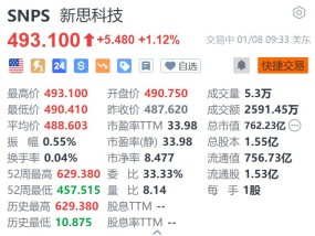 Synopsys涨超1.1% 英国监管机构或接受其提出的补救措施