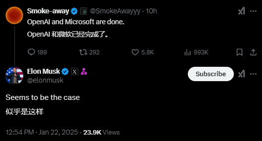 5000亿“星际之门”？马斯克：OpenAI没钱，软银也就不到100亿美元，Altman怼：来现场看
